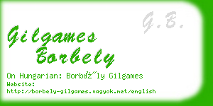 gilgames borbely business card